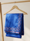 Indiehaat | Silkmark Tussar Silk Embroidery Saree Blue