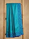 Indiehaat | Silkmark Tussar Silk Embroidery Saree Blue