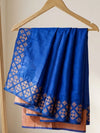 Indiehaat | Silkmark Tussar Silk Embroidery Saree Blue