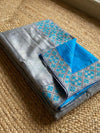 Indiehaat | Silkmark Tussar Silk Embroidery Saree Gray
