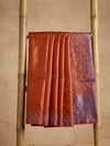 Indiehaat | Silkmark Tussar Silk Embroidery Saree Orange