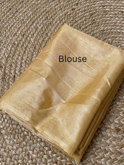 Indiehaat | Silkmark Tussar Silk Meenakari Saree Peach