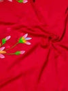 Indiehaat | Pure Mul Cotton Hand Printed Saree Red