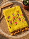 Indiehaat | Pure Mul Cotton Hand Printed Saree Green