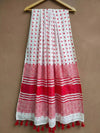 Indiehaat | Pure Mul Cotton Handloom Saree White & Red