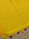 Indiehaat | Pure Cotton Embroidery Saree Yellow