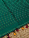 Indiehaat | Pure Cotton Embroidery Saree Green