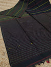 Indiehaat | Pure Cotton Embroidery Saree Black