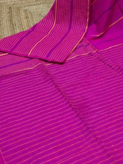 Indiehaat | Pure Cotton Embroidery Saree Pink