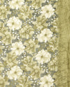 Indiehaat | Kashmiri Silk Printed Saree Olive Green & Dar
