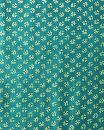Indiehaat | Kashmiri Silk Printed Saree Off-White & Teal