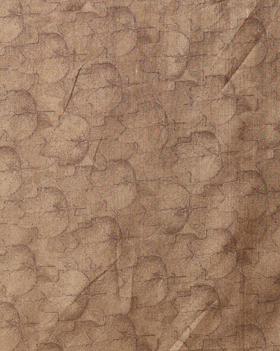 Indiehaat | Kashmiri Silk Printed Saree Beige & Brown