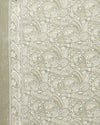 Indiehaat | Kashmiri Silk Printed Saree Olive Green & Pal