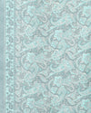 Indiehaat | Kashmiri Silk Printed Saree Slate Grey & Teal