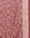 Indiehaat | Kashmiri Silk Printed Saree Maroon & Burgundy