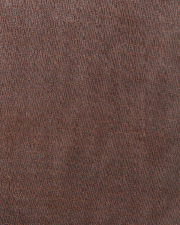 Indiehaat | Kashmiri Silk Printed Saree Dark Brown & Ligh