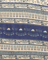 Indiehaat | Kashmiri Silk Printed Saree Beige & Navy Blue