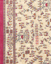 Indiehaat | Kashmiri Silk Printed Saree Beige & Magenta