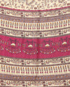 Indiehaat | Kashmiri Silk Printed Saree Beige & Magenta