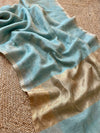 Indiehaat | Pure Handloom Silk Linen Saree Blue