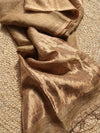 Indiehaat | Pure Handloom Silk Linen Saree Brown