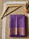 Indiehaat | Pure Handloom Silk Linen Saree Purple