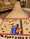 Indiehaat | Pure Mul Cotton HandPainted Saree Beige