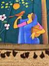 Indiehaat | Pure Mul Cotton HandPainted Saree Blue