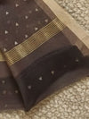 Indiehaat | Muslin Silk Jamdani Sequin Saree Brown