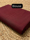 Indiehaat | Pure Cotton Handloom Zari Anchal Saree Red