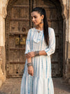 Indiehaat | Blockprinted Cotton Frill Dress White