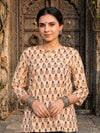 Indiehaat | Handprinted Pure Cotton Top Beige