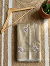 Indiehaat | Kota Doria Semi Silk Embroidery Saree Bronze