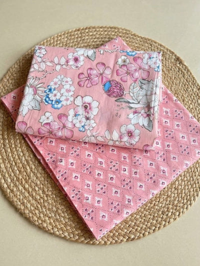 Indiehaat | Pure Cotton Pink Suit Blockprinted