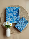Indiehaat | Pure Cotton Blue Suit Blockprinted