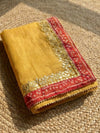 Indiehaat | Kota Cotton Gota Patti Suit Material Yellow