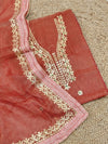 Indiehaat | Kota Cotton Gota Patti Suit Material Orange