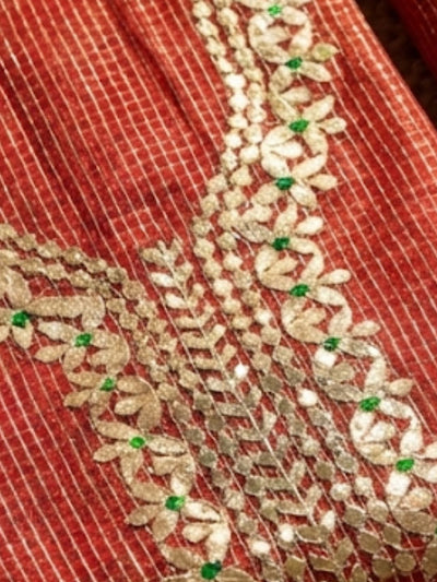 Indiehaat | Kota Cotton Gota Patti Suit Material Red