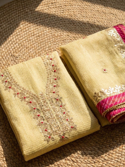 Tanturekha Kota Cotton Suit Material (T+D) Beige