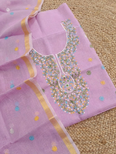 Roopika Kota Cotton Suit Material (T+D) Lavendar