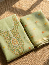 Indiehaat | Kota Cotton Embroidery Suit Material Green