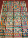 Indiehaat | Ghicha Tussar Madhubani Silk Saree Beige