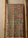 Indiehaat | Ghicha Tussar Madhubani Silk Saree Beige