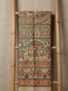 Indiehaat | Ghicha Tussar Madhubani Silk Saree Beige