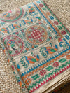 Indiehaat | Ghicha Tussar Madhubani Silk Saree Beige