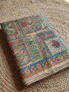 Indiehaat | Ghicha Tussar Madhubani Silk Saree Beige