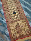 Indiehaat | Ghicha Tussar Madhubani Silk Saree Beige