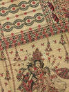 Indiehaat | Ghicha Tussar Madhubani Silk Saree Beige