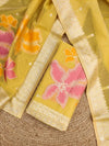 Indiehaat | Banarasi Silk Brocade Suit Material Yellow