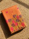 Indiehaat | Jamdani Cotton Suit Material Peach